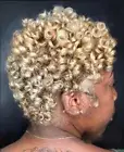 Short Blonde Afro Pixie Cut Wigs Afro Curly Short Wigs Kinky Curly Blonde Hair