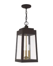 Livex Oslo 3 Lt Bronze Outdoor Pendant Lantern