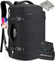 Tzowla Travel Laptop Backpack for Men Women Carry on Flight Approved, 40L Large Capacity Water Resistant Anti Theft Backpacks with USB Port,Business Causal Daypack Bag Fit 17.3"Computer/Notebook