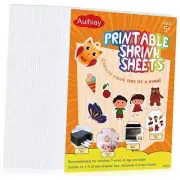 25 Sheets White Printable Shrink Plastic Sheets, Shrink Films Papers for