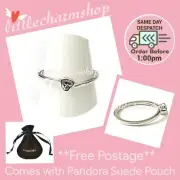 NEW Authentic PANDORA Clear Tilted Heart Solitaire Ring Size 54 - 199267C02