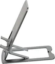LABRIMP Foldable Aluminum Alloy Phone Holder Adjustable Desk Stand for Tablets and Smartphones Ergonomic Design Compatible with Up to Devices Vertical Horizontal Use