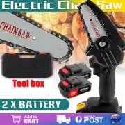 Mini Rechargeable Saw Cordless Electric Chainsaw Battery-Powered Wood Cutter Saw