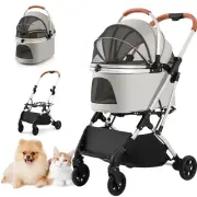 Pet Carrier Stroller 4 Wheels - Easy-Fold Dog Cat Stroller for Small Medium Dog