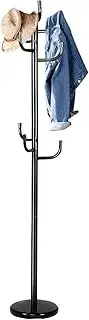 Giantex Metal Coat Rack Stand, Freestanding Coat Tree with 8 Hooks, Coat Hanger for Hats, Scarves, Handbags, Easy to Assemble, Black