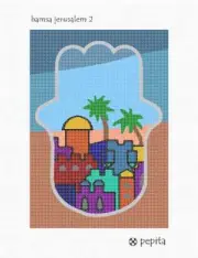 Hamsa Jerusalem 2 Needlepoint Kit or Canvas