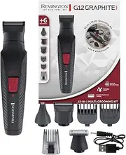 Remington Multi-Grooming Kit for Men Graphite G12 (6 Attachments inculded, Beard and Precision Trimmer, Body, Nose & Ear Trimmer, Hair Clipper, Self-sharpening blades, Washable attachments) PG2120
