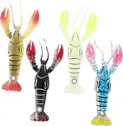 Abaodam 4pcs Portable Lobster Shaped Fake Fishing Baits for Freshwater Fishing for Enthusiasts and Tackle Kits