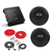 Pair (2) Alpine W10S4 | 750W Max 10" Single 4-ohm Car Subwoofer + Amplifier and