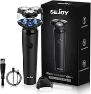 Electric Shaver Razor for Men Face,3D Rechargeable Rotary Shaver,Anti-Pinch Electric Razor for Shaving Face,Magnetic Shaver Head,Ergonomic Handle Easy Use,for Dad Husband,Home Car Travel