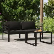 3 Piece Garden Lounge Set with Cushions Aluminium Anthracite vidaXL