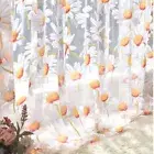 Jacquard Sheer Sun Flower Tulle Curtain Drapes Daisy Sheer Curtains Bedroom