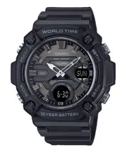 Casio Analog Digital World Time Alarm Timer Quartz AEQ-120W-1BV 100M Mens Watch