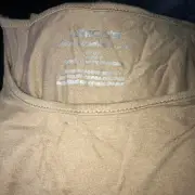 Chicos 3 XL Boat-Neck Rayon Spandex Ultimate Tee Tan Long Sleeve Top
