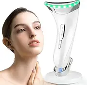 Facial Massager Face Lifting Device: Electric Skin Tightening Machine Neck Lift with 45°C Heat EMS Massage - 3 LED Microcurrent Wand Anti-Wrinkle - Anti-Aging Neck Eye Massagers for Skin Care