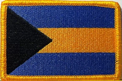BAHAMAS Flag Patch With Hook & Loop Fastener Military Gold Emblem #01