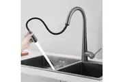 Luxury Kitchen Mixer Tap Gunmetal Grey Pull Out tap Brass Laundry Sink Faucets Round Pull down head Swivel Spout WELS ACA