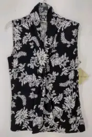 NWT Tiffany & Grey Petite Women's Size XL Blouse Sleeveless V-Neck Tie Front
