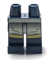 Lego - Minifigure Legs - Dark Blue, White Tan Pattern