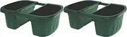 Apollo Exports International AP-30231/2 16" Double Sided Adjustable Railing Planter, (Set of 2), Green