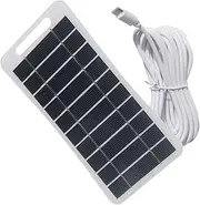 Solar Battery Charger, 2W 5V Solar Panel, Adjustable Charging Mount, Stable Bracket Support, Continuous Supply 6.4x3.7x0.4 inches for Cameras and Small Devices