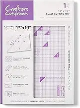 Toughened Glass Cutting Mat (13” x 19”) - Easy Clean Smooth Surface for Gluing & Inking - Multi-Functional Crafting Capabilities - Includes Popular Card Sizes for Easy Measures by Crafter’s Companion