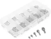 iplusmile 1 Set Bolts and Nuts Metal Screws Zinc Alloy Washers Machine Screw Assortment Kit Round Head Bolts Fasteners Washers Zinc Alloy Silver