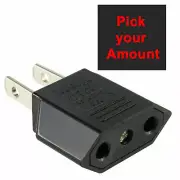 US Plug to EU 2 Round Pin Socket Input AC 0V~250V 5A Power Plug [Pick Amount]