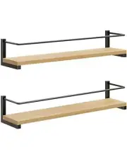 Spice Rack Wall Mounted, Rustic Wood Hanging Rack for Over The Stove, Kitchen