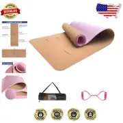 6mm Cork Yoga Mat with Alignment Lines - Ideal for Hot Yoga & Pilates