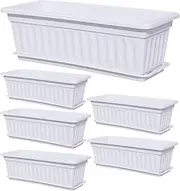 Window Planter Box | Railing Planter Box | Weather Resistant Container Accessories 6X for Gardening Vegetables Balcony Backyard Outside