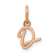 14K Rose Gold Upper case Letter D Initial Charm