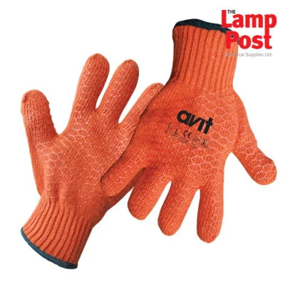 CK Tools Avit Seamless Gripper Work Gloves Orange Large Pair