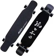 Sports Longboard Skateboard, 46" 8-Layer A-Level Maple Double-tilt Cynical Pattern Professional Dance Board for Beginner Girls