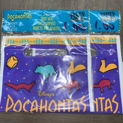 Lot Of Two Packs Of 8 Pocahontas Treat Sacks Goody Bags 16 Bags In Lot
