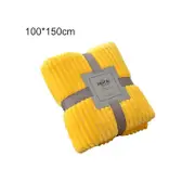 Skin-friendly Soft Throw Blanket Polyester Air Conditioned Blanket for Sofa - Bright Yellow