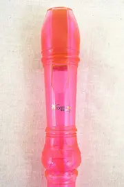 Translucent Pink Soprano Recorder-Baroque Fingering+Cleaning Rod