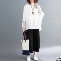 在飛比找Yahoo奇摩購物中心優惠-【JC Collection】棉質舒適寬鬆雙口袋純色顯瘦休閒