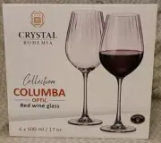 Crystal Bohemia Collection Columba Glasses for Red Wine Set 6 Optic550 ml 17 0z.