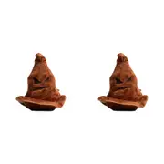 2x Harry Potter Sorting Hat Soft Plush Squeaking Dog Interactive Toy 20cm Brown