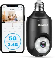 2K Light Bulb Security Cameras - 5Ghz/2.4Ghz Dual Bands 360° Motion Detection Ca