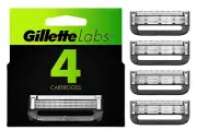 Gillette Labs Razor Blade Refills 4 Cartridges Fits All Gillette Razors NEW