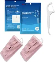 BienBion Floss Pick Holder 2 Case with 20PCS Flossers,Refillable Floss Holder,Portable Floss Dispenser for Home,Travel,Dating Teeth Clean with 100PCS Adult Dental Flossers Refills (A-Pink)