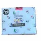 Berkshire Peanuts White Christmas Queen Size Sheet Set with Snoopy & Tree