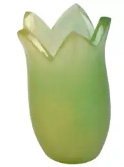 DAUM Crystal Memoire D'une Fleur Vase Green by Enzo Mori Signed w/COA 8.5" NIB