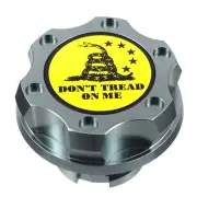 Gunmetal Don't Tread On Me Anodized Oil Cap Filler Fits Chevy Buick Cadillac