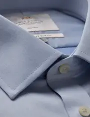 Hawes & Curtis Non-Iron Blue Twill Fitted Slim Shirt Size: 15" collar, 33" sleeve