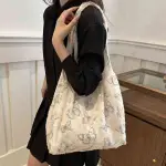 精品 LONGCHAMP HOBO 蕾絲蝴蝶帆布包包女式2024新款潮韓版文藝托特包學生上課大容量包