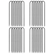 24 Pcs 16" Trampolines Wind Stake, U Shape Rebars Stakes, Black