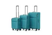 3pc Tosca So-Lite Travel Suitcase Checked/Carry On Trolley Luggage Set Teal